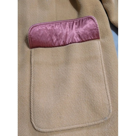 LL Bean Wool Toggle Duffle Coat Womens 2X Hooded Tan Beige Winter Jacket - Picture 10 of 10